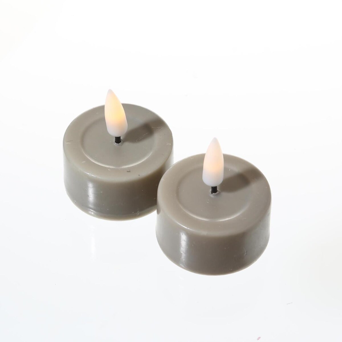 283 LED Teelichter Mia flackernd inkl. Batterien D: 4,1cm taupe 2 Stück Image