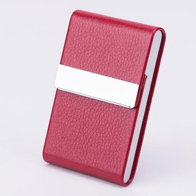 10 Stück Zigarettenetui aus Metall, rote Zigarettenschachtel, Zigarettenspitze aus PU-Leder, Image
