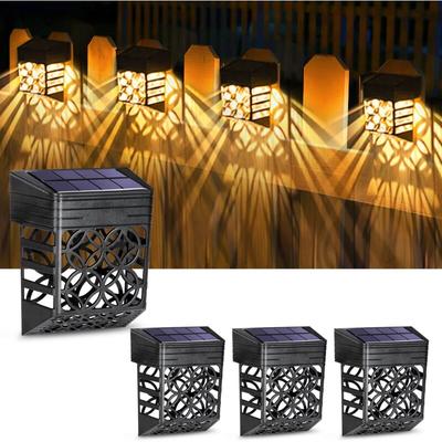 4 Stück Solarlampe für den Außenbereich, IP54, wasserdicht, warmweiß, LED-Muster für den Image
