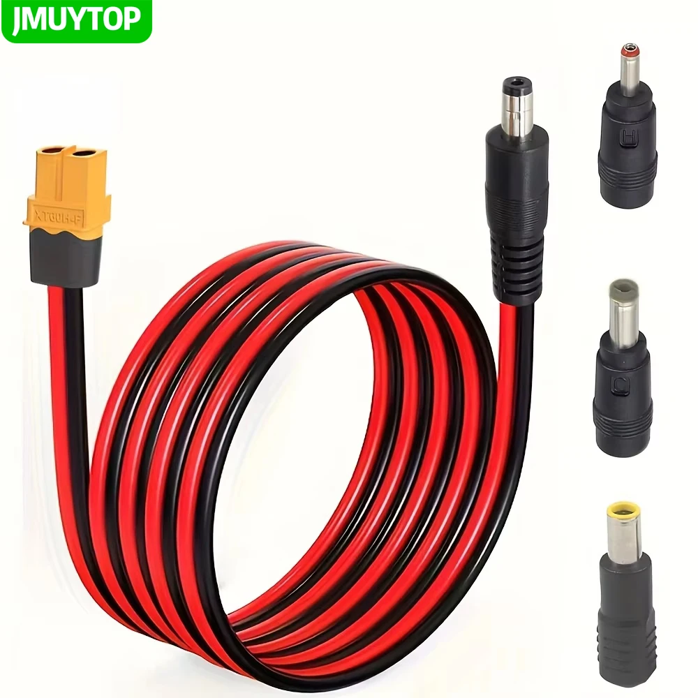 JMUYTOP 10 ft/118 Zoll 14 AWG XT60 Buchse auf DC 5521 Stecker Verlängerungskabel für LifePO4 EcoFlow River/DELTA tragbares Kraftwerk