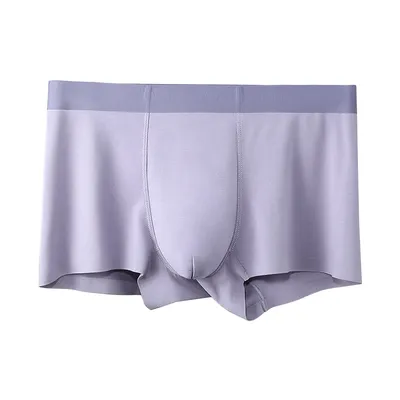 Herrenunterwäsche Nahtlose Herren-Boxershorts, Sommer, dünn, bequem, atmungsaktiv, Sport, kurze Shorts, Kopfflut Image