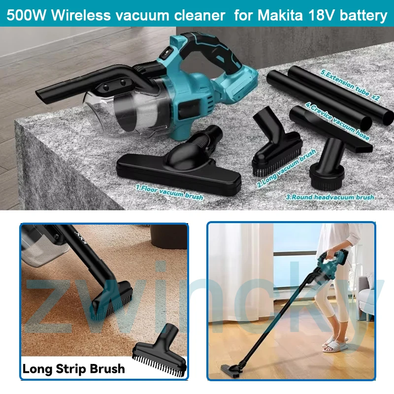 Für Makita 18V Akku Handheld Akku-Elektrostaubsauger Geeigneter 5-in-1 500W tragbarer Reiniger Geeignet für Bodenautos Image