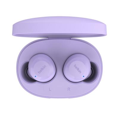 Belkin Wireless Earbuds - Stereo, Mono - True Wireless - Bluetooth - 32.8 Ft - Earbud - Binaural - In-Ear - Lavender