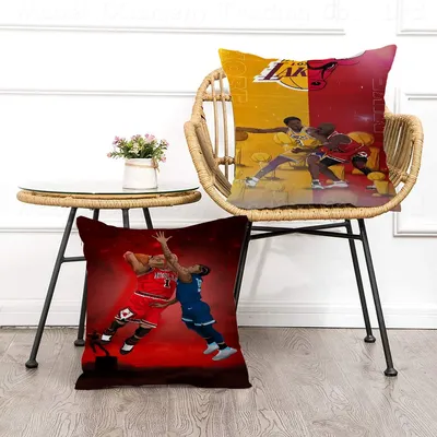 N-NBA Dekorativer Raumästhetik-Kissenbezug, Heimdekoration, Schlafzimmer, Sofa, Bett, Couch, Image