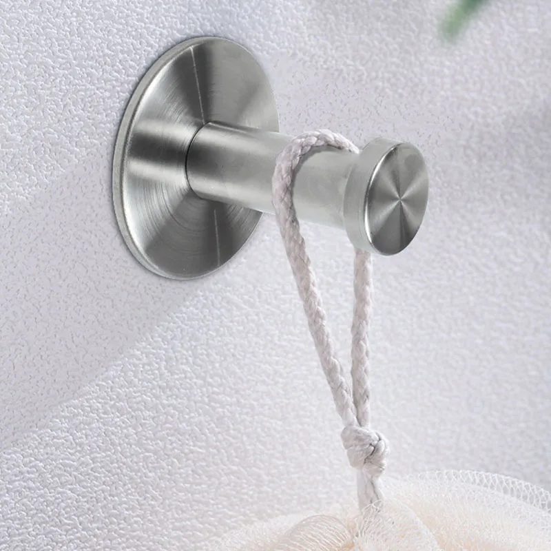 Edelstahl-Haken, Tür-Rückseite, Kleiderhaken, stark klebender Haken, nicht gestanzter Mantel- und Huthaken, Küche, Badezimmer, Wand, Einzelhaken