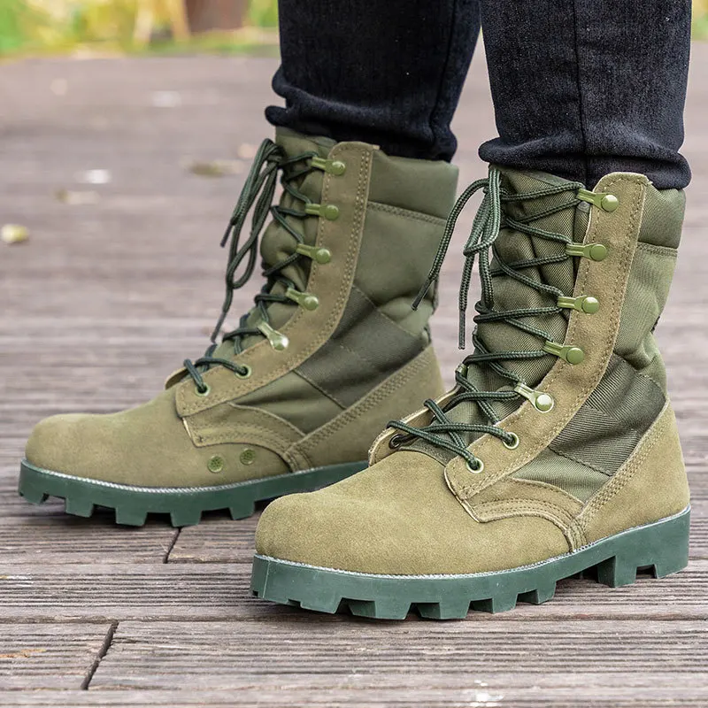 37-48 Trainings stiefel Outdoor-Wander kletter schuhe grüne High-Top-Wüsten stiefel arbeiten Sicherheits schuhe