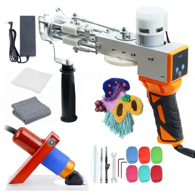 Upgrade Tufting Gun 2-in-1 Tufting Carpet Loop Cut Pile Rug Gun Machine Starter Kit, elektrisches Teppich Tufting Kit für die Teppichherstellung
