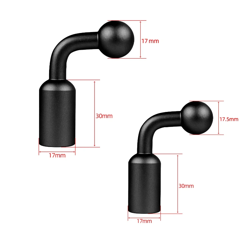 17mm Kugelkopf Adapter Doppel Buchse Arm Clip Konverter 1/4 Schraube Loch für Gopro OSMO Action Rückspiegel montieren Telefon Halter Image
