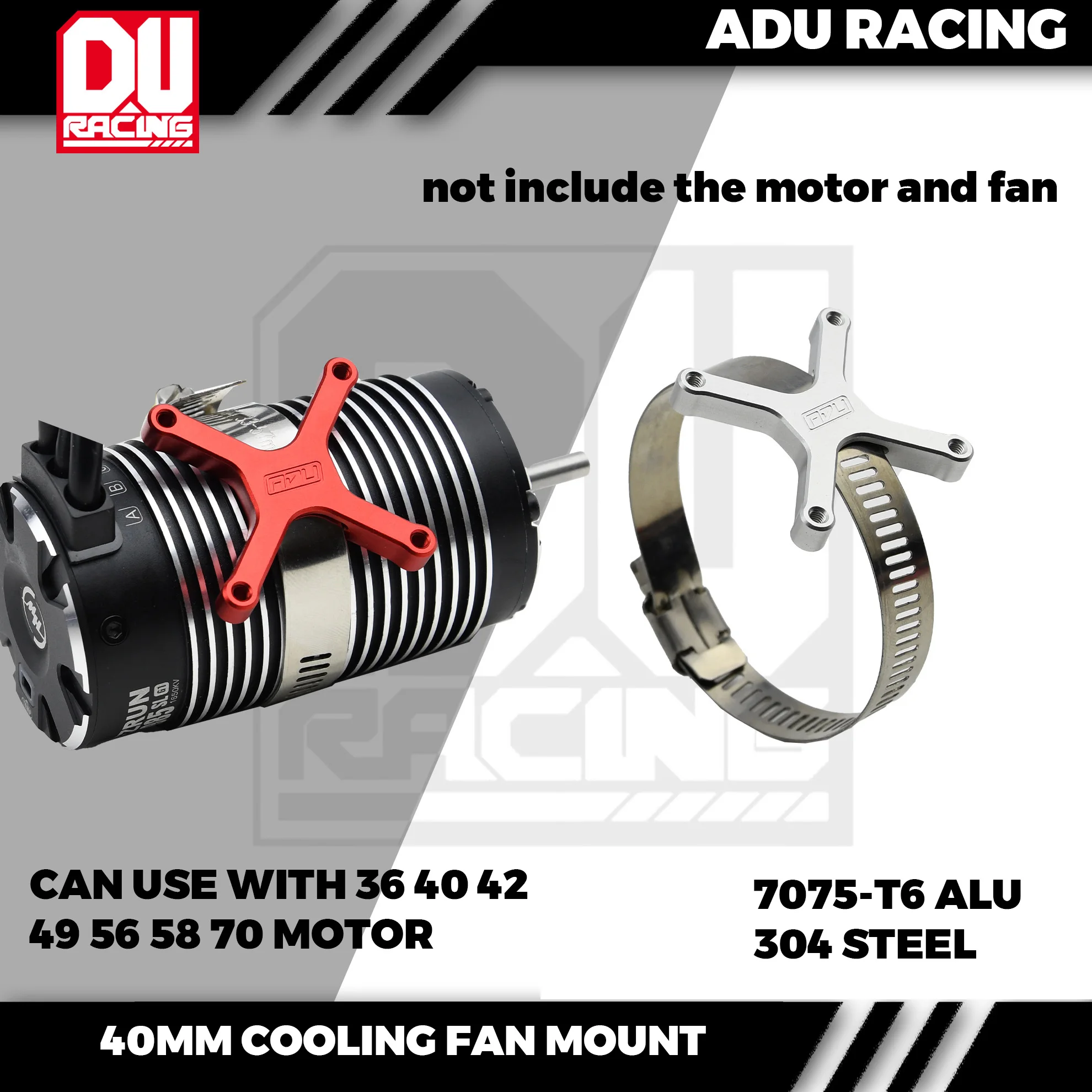 ADU RACING 7075-T6 40 mm x 40 mm Lüfter, verstellbare Halterung für 36 40 42 49 56 70er-Serie, Motor, Hobby-Flügelrakete