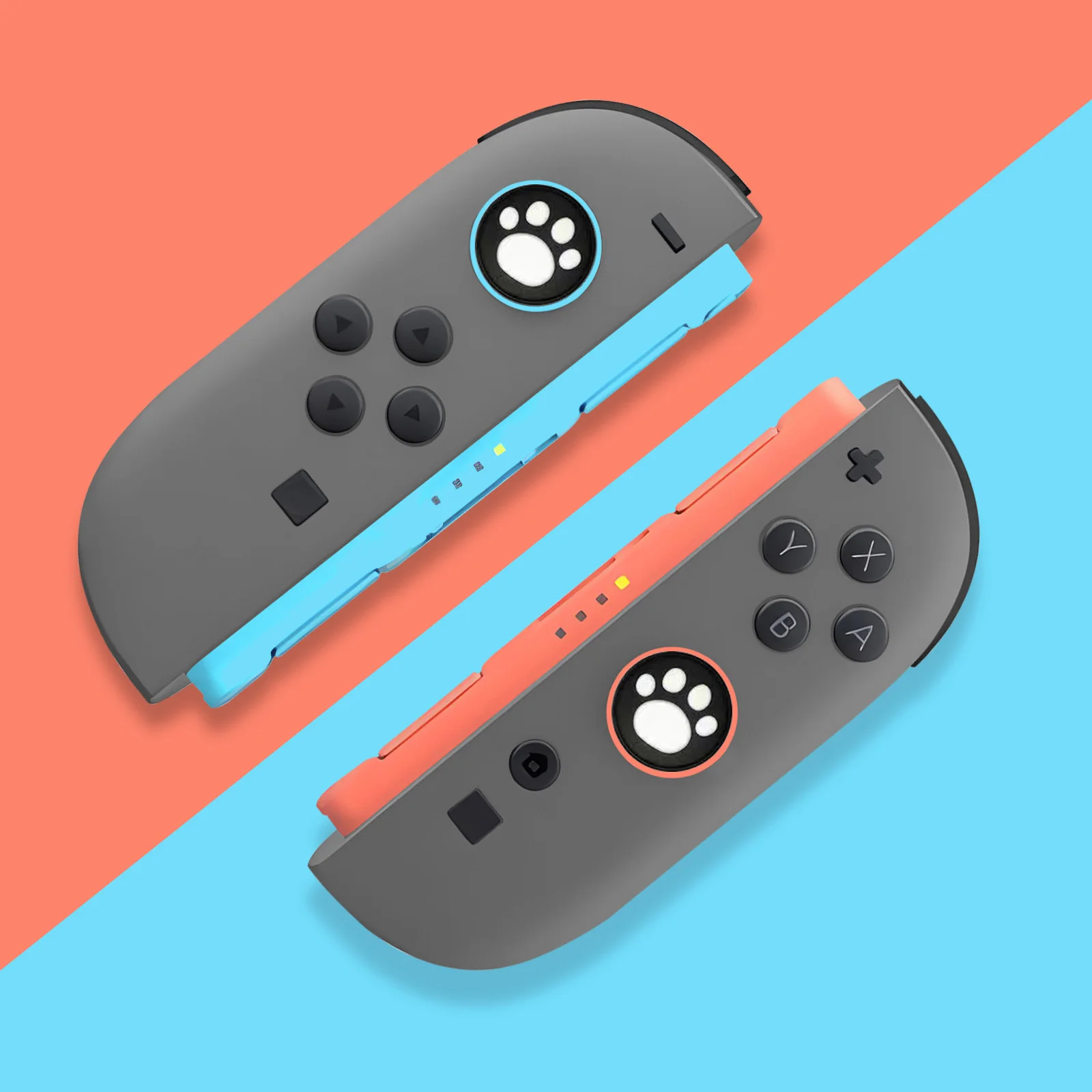 2 stücke Nette Katze Silikon Grip Abdeckung Kappen Für Nintendo Schalter 2 Joy Con Controller Schutz Gaming Zubehör Image