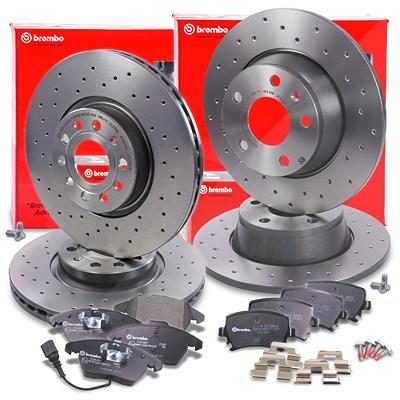 Brembo Bremsscheiben +Bremsbeläge vorne+hinten für Audi Image