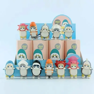 New Cute Angel & Mofusand Blind Box Hippers Mini Figure Shark Cat Action Figure Toys For Fans Children Christmas Gift