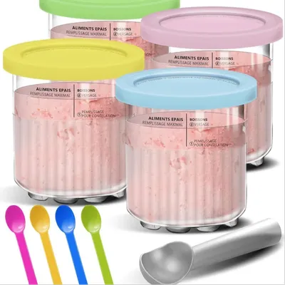 Ice Cream Containers Replacement For Ninja Creami Pints And Lids 24oz Cups Creami Deluxe Nc501 Nc500