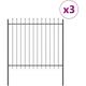 Vidaxl - Recinzione da Giardino con Punta a Lancia Grigia 5,1x1,5 m in Acciaio