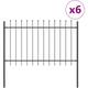 Vidaxl - Recinzione da Giardino con Punta a Lancia Grigia 10,2x1,2 m in Acciaio