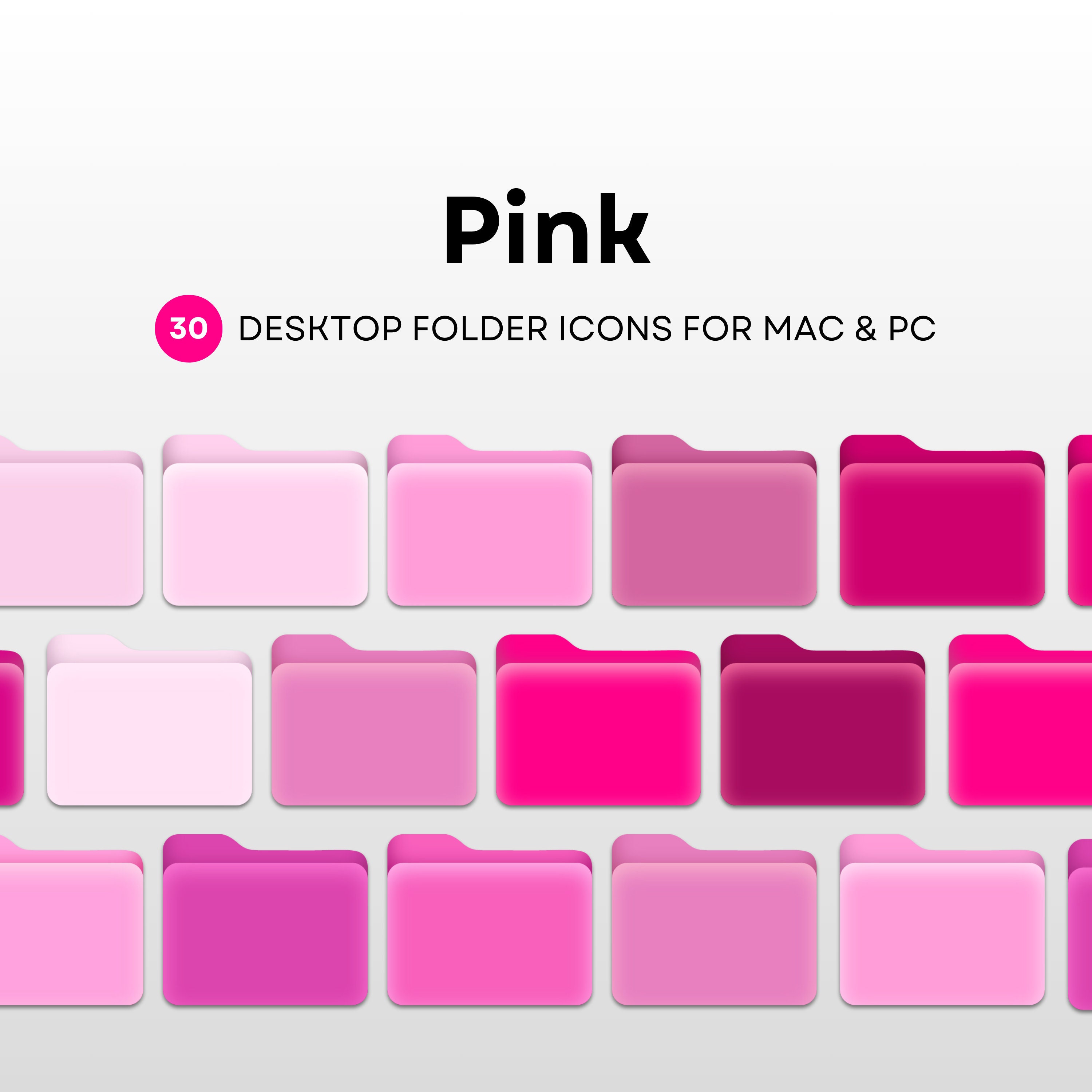 Icone rosa, Pacchetto icone rosa, Mac rosa, Icone cartelle Mac, Set di icone PC, Icone file desktop, Organizzatore computer rosa, Icone computer Mac