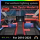 Per Tesla Model 3 Car Interior Mood Luce ambientale RGB 64 colori LED Smart Remote Control Atmosfera Lampada Kit di risparmio energetico