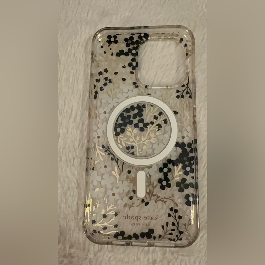 Kate Spade Cell Phones & Accessories | Kate Spadefloral Clear Phone Case | Color: Black/Gold | Size: Iphone 14 Pro Max