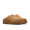 Clog CLARKS "Torhill Mule", Damen, Gr. 41, light tan nubuck, Nubukleder, casual, Schuhe, Plateausandale, Mules mit Plateausohle und Ziernaht
