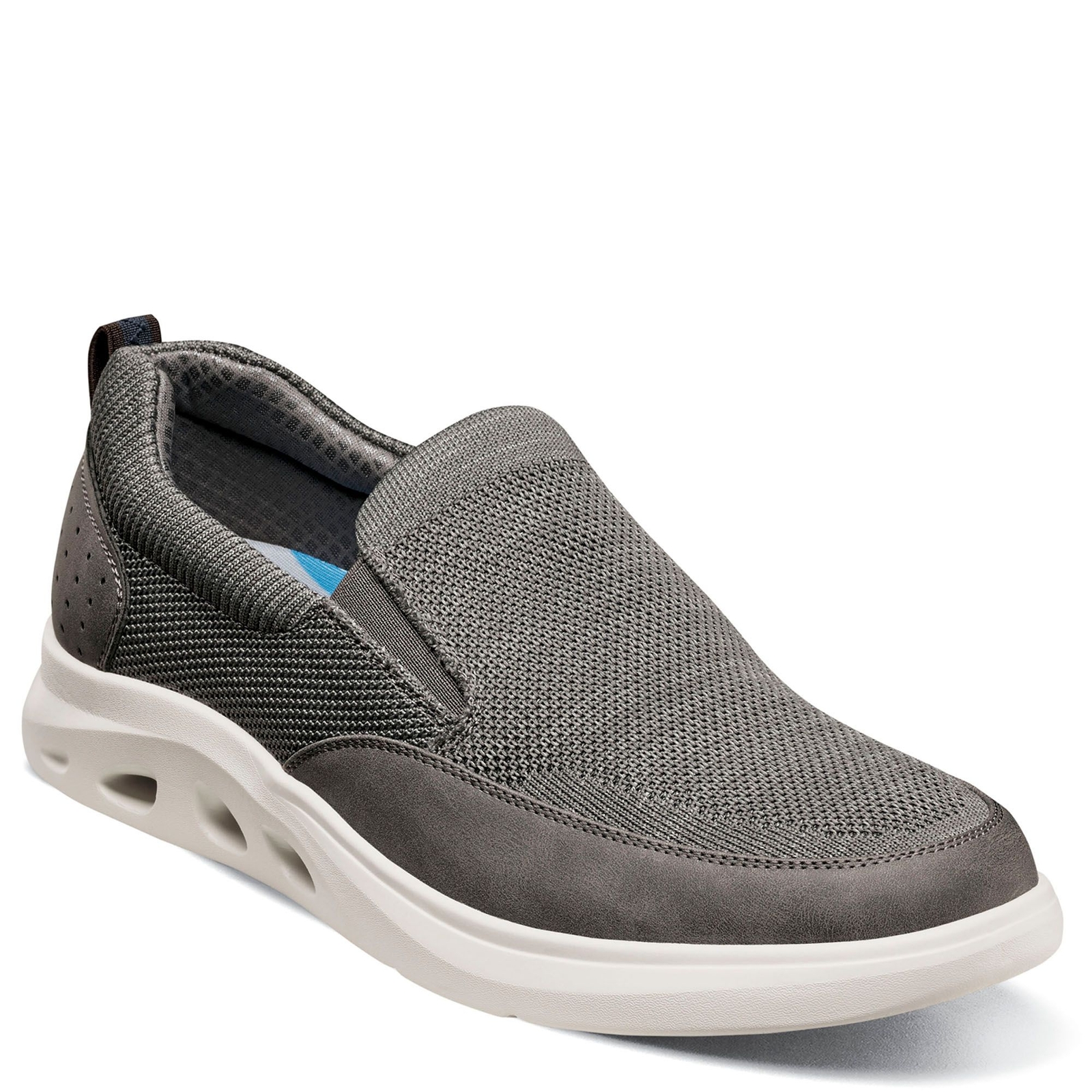 Nunn Bush Ponte Knit Moc Toe Slip On - Mens 8.5 Grey Slip On Medium