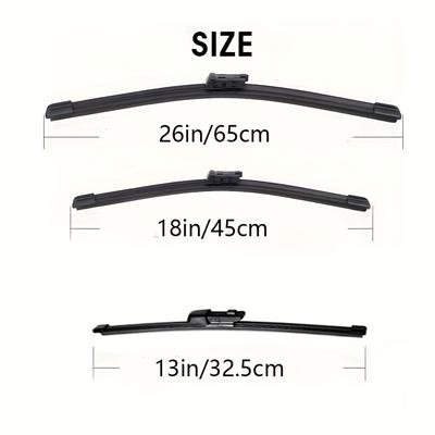 "TEMU Obi Starfish Front & Rear Wiper Blade Set For Vw B8 2017-2023, 26"+18"+13", Left Drive, Silicone, Windshield Windscreen Window Replacement Parts, Windscreen Accessories" Image