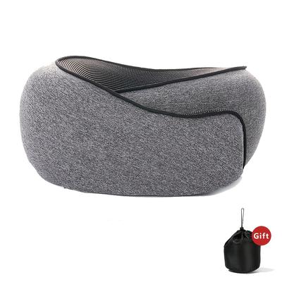TEMU Gentle Care | Ergonomic Travel Neck Pillow For Airplanes - Breathable, Memory Foam Support With Washable Cover, Ideal For Office & Car Sleep, Grey Image