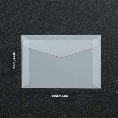 TEMU 20pcs/lot Sulfate Paper Translucent Small Kakka Cover Protective Bag Waterproof Jewelry Small Envelope Bag Premium Blank Translucent Envelope Invitation Postcard Europe Gift Card Envelope Image