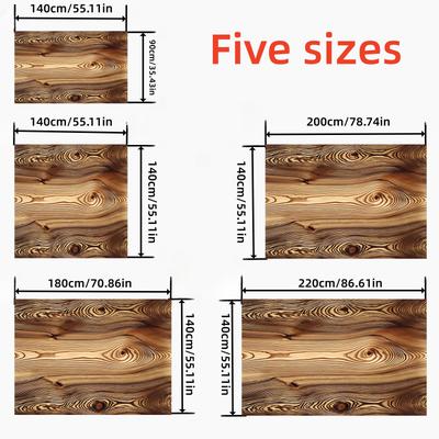 TEMU 1pc Wood Grain Print Tablecloth, 100% Polyester, Rectangular, Machine Woven, And Washable, With For Banquets, Weddings, Home Decor, Holiday Birthday Parties Image