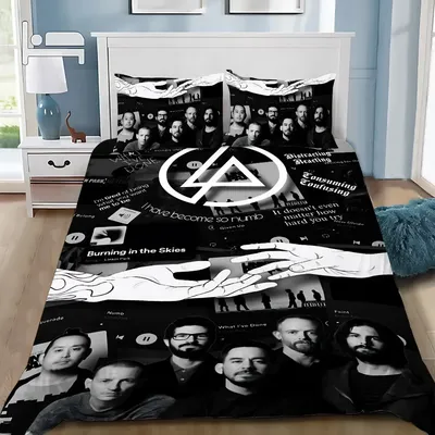 Duvet Cover Pillowcase Bedding Set Rock band Linkin P-Park Adult Boy Girl Bedroom Decoration Children Single Double Large Size