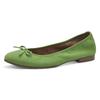 Ballerina TAMARIS, Damen, Gr. 39, grün (apfelgrün), Ziegenveloursleder, Textil, modisch, Schuhe, Blockabsatz, Businessschuh, Schlupfschuh mit süßer Zierschleife