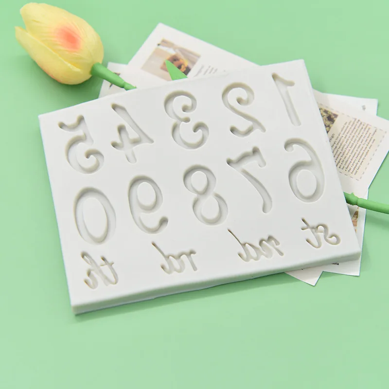 1 Stück, Silikon form mit Groß-und Klein buchstaben und Zahlen, Zucker-Flipping-Kuchen dekoration, Schokoladen back kuchen m Image