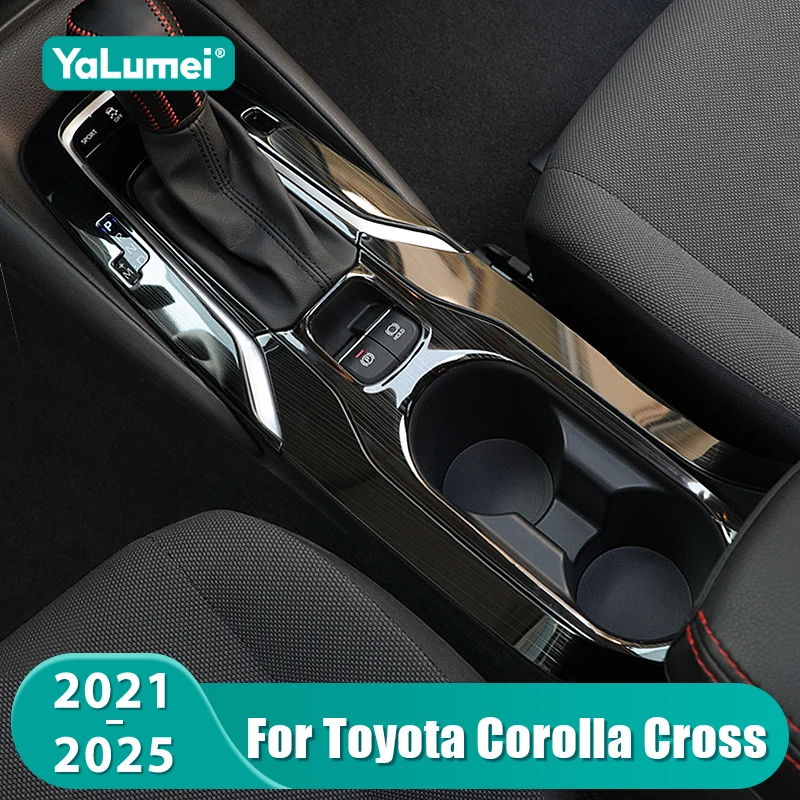 Für Toyota Corolla Kreuz XG10 2021 2022 2023 2024 2025 Auto Zentrale Konsole Getriebe Shift Panel Abdeckung Wasser Tasse rahmen Zubehör Image