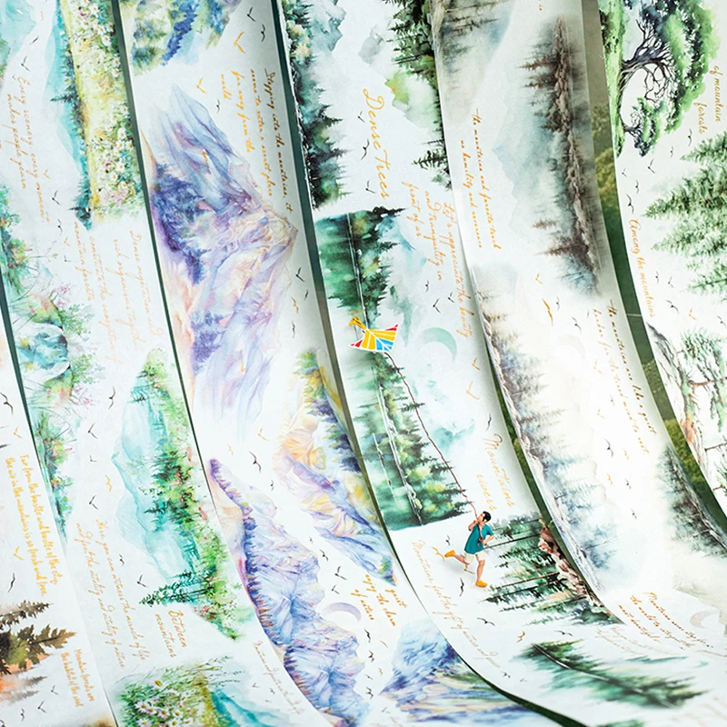 Mr Paper 3 Rollen/Beutel versteckt in den Bergen und Wäldern der Gedichtsserie Aquascape-Thema Heißprägeband DIY-Fotorahmen Image