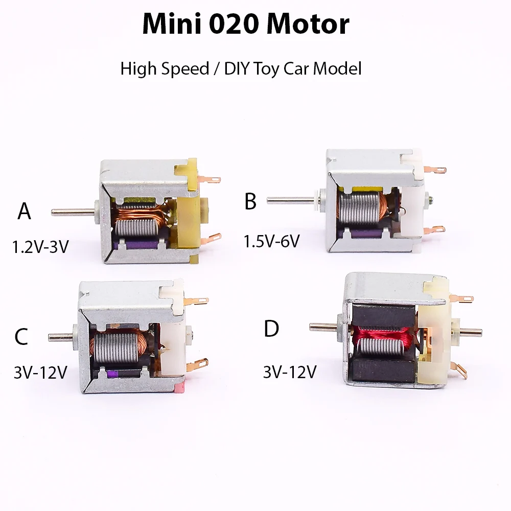 Micro Mini 18 mm 020 nackter Vierkantmotor DC 1,5 V 3 V 6 V 9 V 12 V Hochgeschwindigkeitsmotor DIY Hobby Spielzeug RC Modell HO Slot Auto