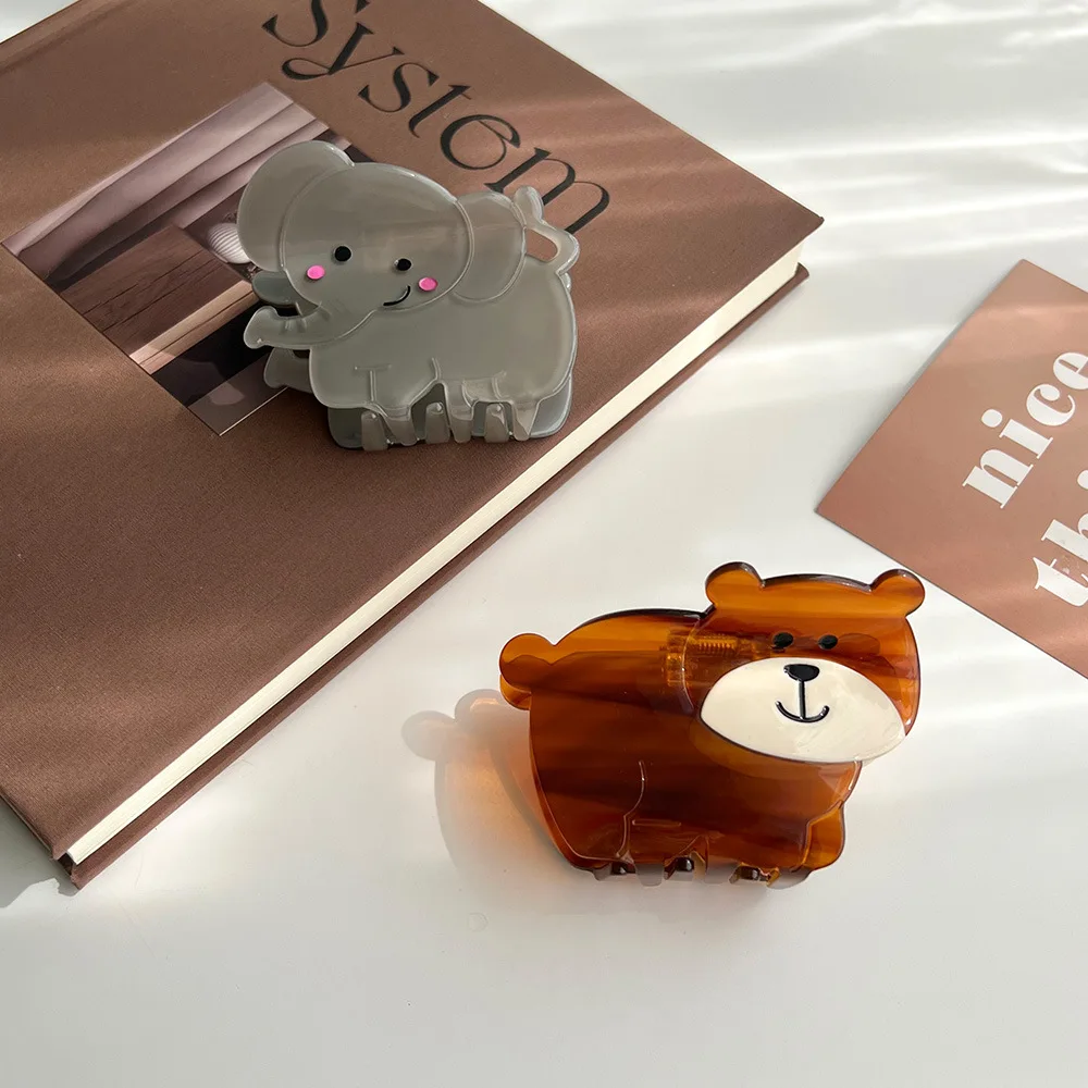 1pc Neue Fang Elefanten Bär Niedlichen Tier Kreative Haar Clip Cartoon Haar Fang Haar Ornament Shark Fang Weibliche Image