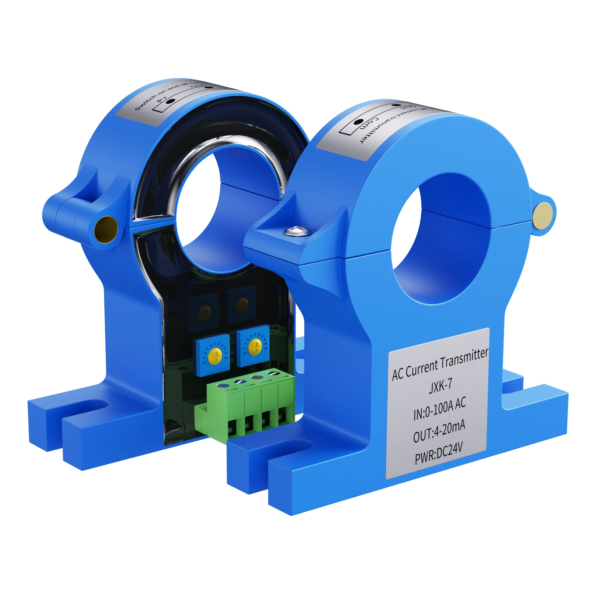 38 mm 50 mm Loch Hall AC DC Stromsender 0-400 A 500 A bis 4–20 mA 0–10 V 0–5 V RS485 DC24V Hall-Effekt-Stromwandlersensor Image