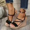 Sommer Mode Keile Sandalen für Frauen Casual Non-slip Peep Toe Plattform Schuhe Plus Größe 35-40
