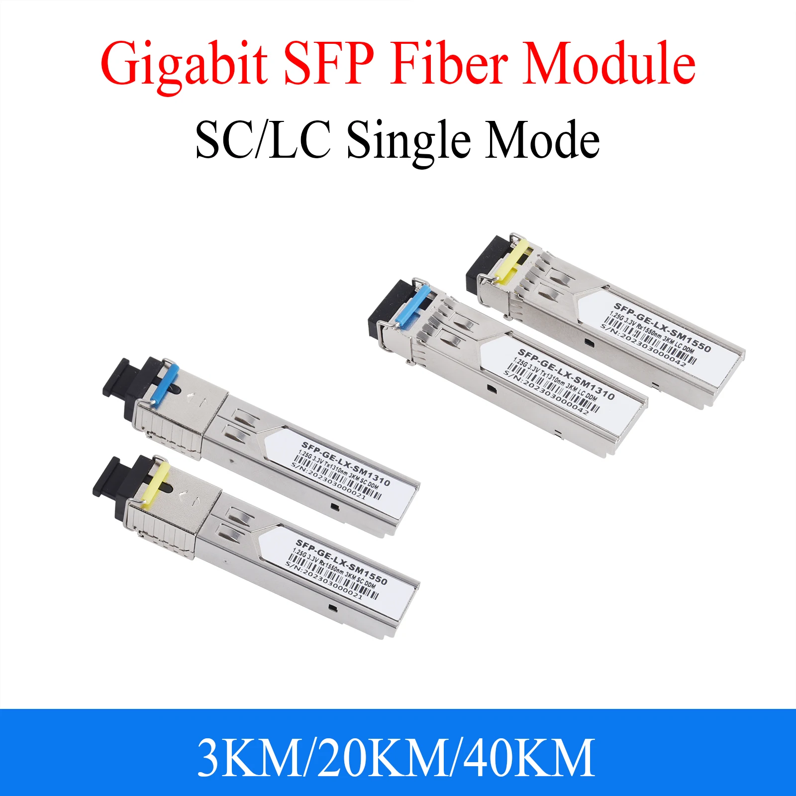 1 paar Gigabit Fiber SFP Modul 1000M SC/LC 1,25G 1310nm/1550nm Single mode A + B Faser Modul Fit Für Mikrotik Ethernet Schalter Image