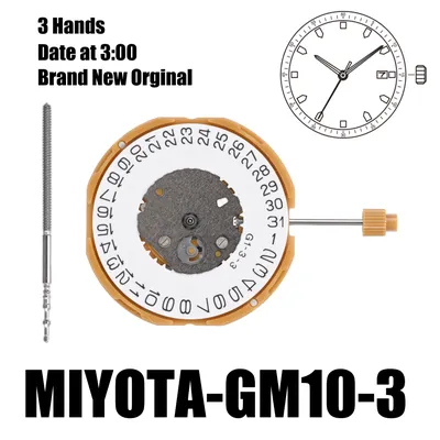 GM10 Movement MIYOTA GM10 Movement Day and Date Display At 3:00/6:00