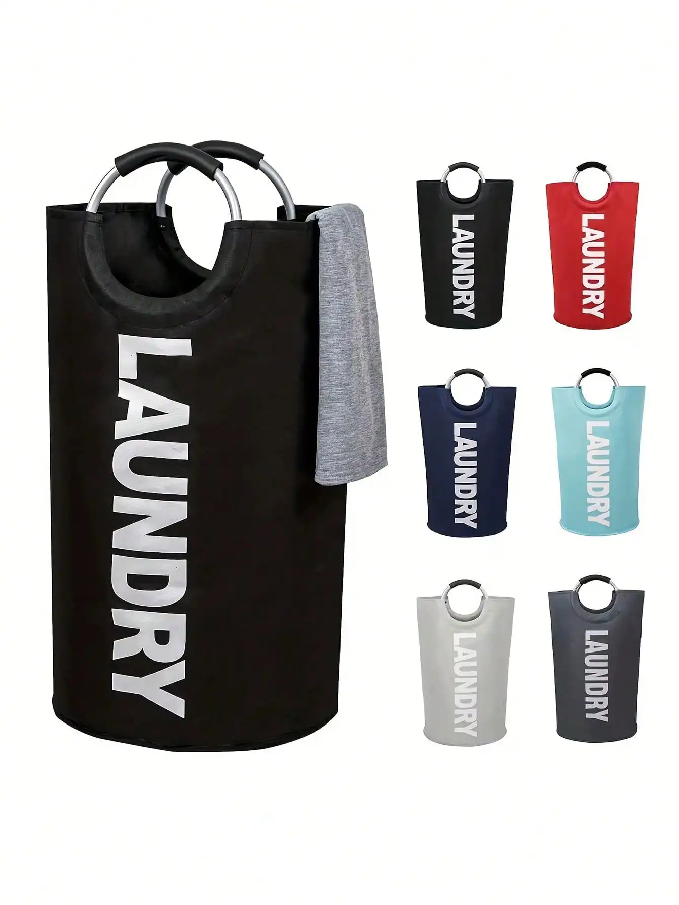 1pc Large Capacity Laundry Basket Foldable Waterproof Suitable For Multifunctional Storage Buckets In Homes Bathrooms Laundry