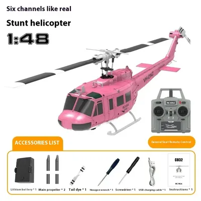 New Huey Uh-1 Six Channel Aileron Free Reverse Flying Stunt Helicopter Electric Remote-Controlled