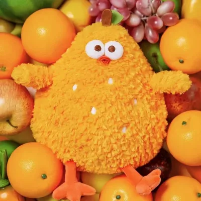 23/33CM Cartoon Anime Cute Orange Chicken Plush Dolls Kids Soothing and Sleeping Fruit Chicken