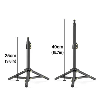 LUXCEO 1pc L06 Foldable 40cm Table Tripod Light Stand with 1/4 Screw for Smartphone Camera Video