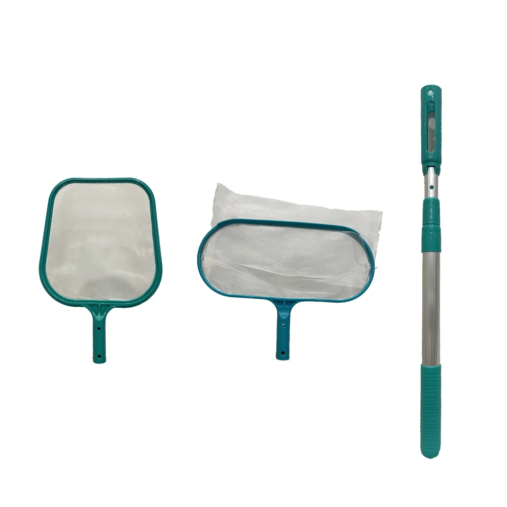 Filet d'écumoire de feuilles de piscine professionnel, fourniture de piscine et filet de râteau à feuilles avec poteau, nettoie les débris rapides, nettoyage de piscine