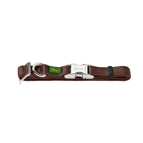 HUNTER Halsband Vario Basic Alu-Strong Braun Größe M: 30 - 45 cm Halsumfang Hund