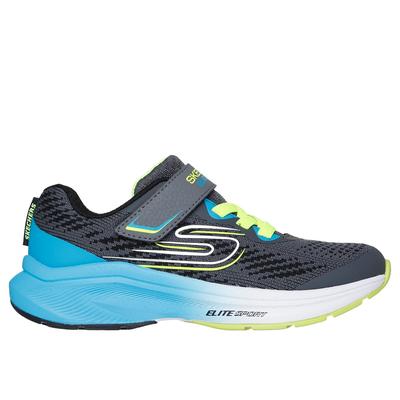 Skechers Boy's Elite Sport Stride - Tempo-Pace Sneaker | Size 12.5 | Charcoal/Blue | Textile/Synthetic | Machine Washable
