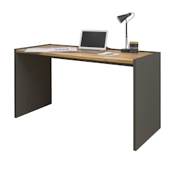 Furn.Design Schreibtisch in grau matt und Wotan Eiche Laptoptisch für Homeoffice und Büro 143 x 62 cm Center Image