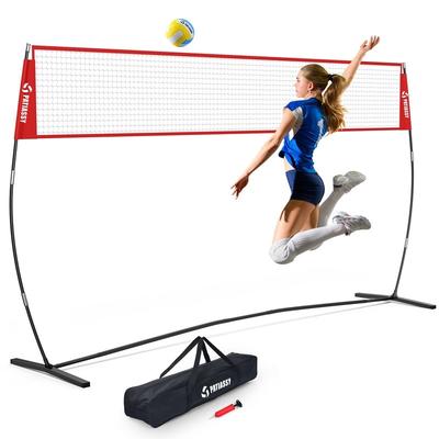14FT Portable Freestanding Training Net Volleyball Net for Backyard & Outdoor