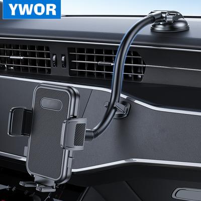 TEMU 1pc Ywor Waterproof Dashboard Car Phone Holder, Abs Material, Rotatable Rectangle Mount, Anti-shake , Long Arm Cradle For Iphone & Android Smartphones, Auto Vehicle Compatible Image
