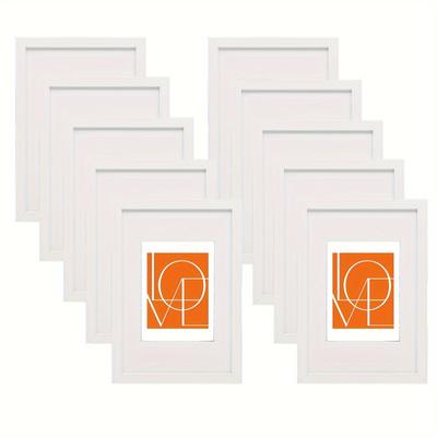 TEMU Set Of 10 Photo Frames, Poster Frame Collage Wall Decor, Photo Frame 30x45 Cm, Vertical Or Horizontal Hanging/ Frame, Wooden Frame With Lugs, White, Black, Grey, Silver Image
